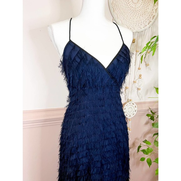 Yigal Azrouël Evening Gown Silk Navy NWT Sz 2 - Picture 3 of 9